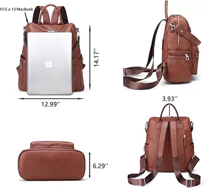 Leather Backpack for Women | Large Capacity | College and Office use | PU Leather | shoulder bag for Ladies, - Image 2