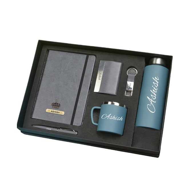 Customized Water Bottle Gift Set with Name | Personalized Unisex Gift Set | Birthday Gift for Husband, Wife, Brother, Sister and Friends