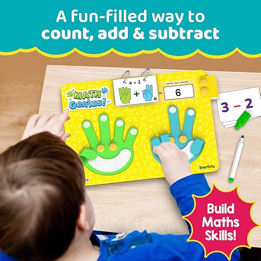 Smartivity Math Genius | Educational Toy for Kids 3+ Years | 40+ Challenges - Foldable Finger Counting Hands | Learn Counting, Numbers, Addition & Subtraction | Birthday Gift for Boys & Girls 3,4,5,6 - Image 3